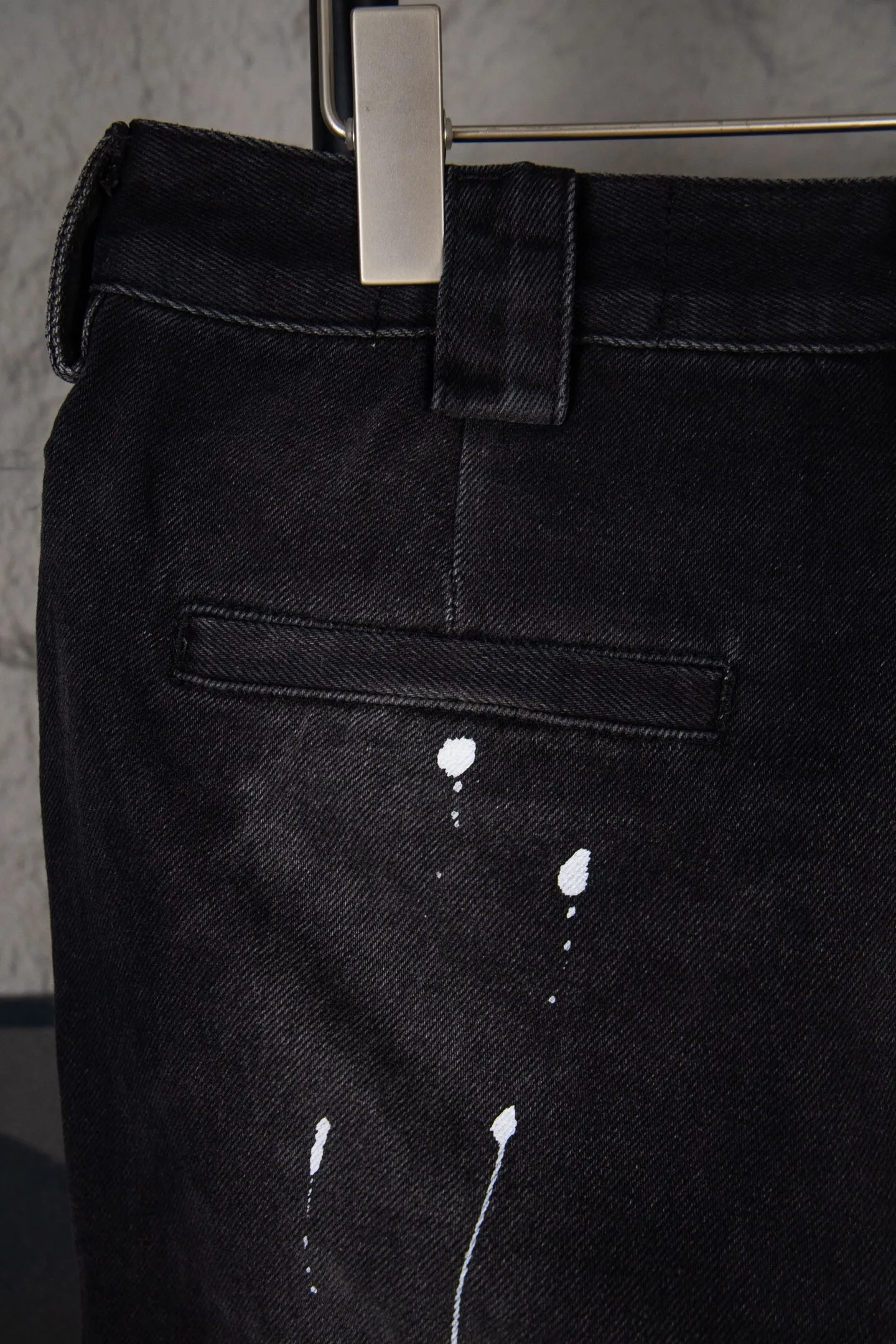 Style number: M460 P250 Top heavy industry GALLERY DEPT. Spliced ​​ink splash back logo washed retro jeans men and women high street splash ink pants micro-flared casual trousers trendy couple same style Size: 28 30 32 34 36 (corresponds to S M L XL XXL)